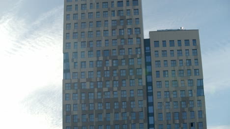 exterior detail of tallest timber building built in seestadt aspern, vienna, austria