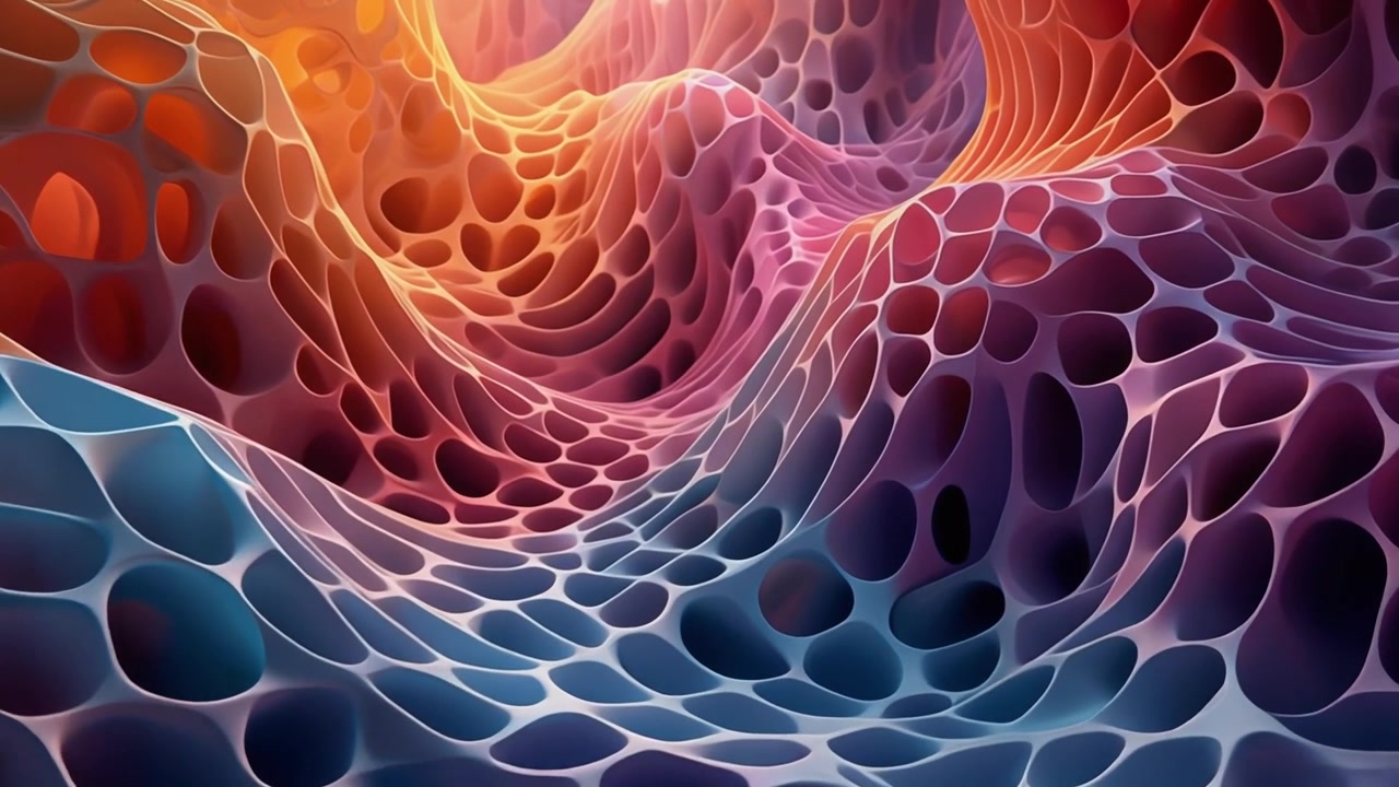 Abstract 3D Wavy Surface with Porous Cellular Structure