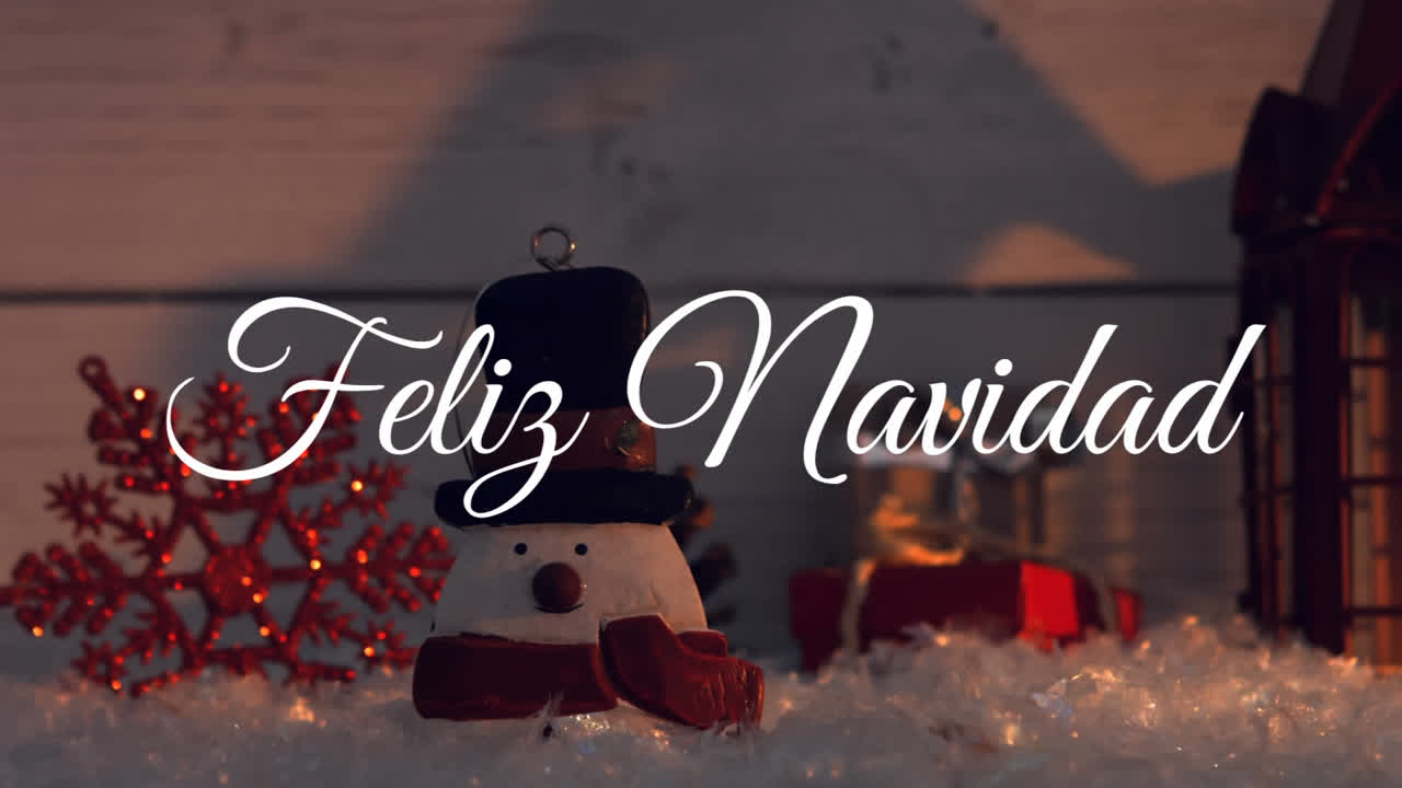 animación de feliz navidad felicitaciones de navidad sobre decoraciones de navidad