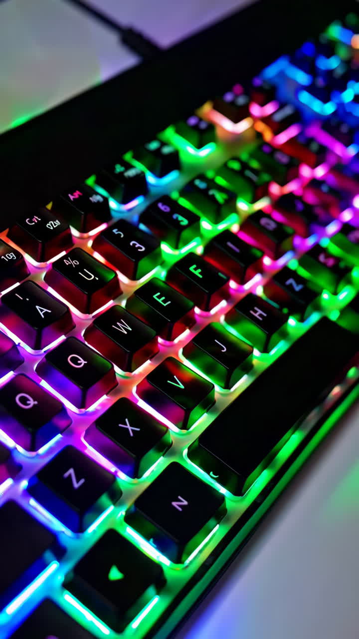 Colorful RGB Gaming Keyboard Close-up
