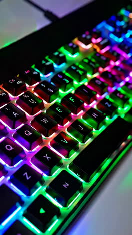 colorful rgb gaming keyboard close-up