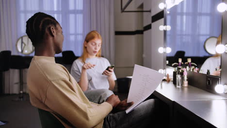 young actors practising