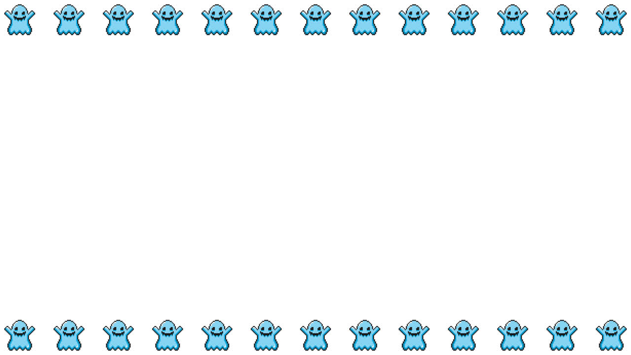 Pixel Art Halloween Ghost Frame Animated Overlay 1080p Transparent 30 fps (4).mov