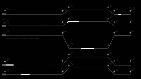 Animation-of-light-trails-and-data-processing-over-black-background