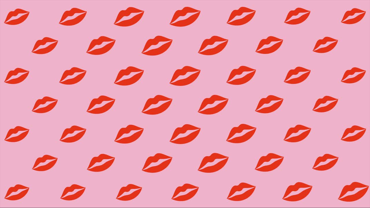 Labbra. Design di pattern continuo in movimento. Video 4k.