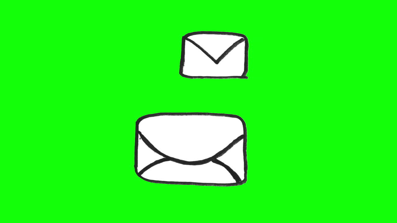 Animation of white envelopes appearing