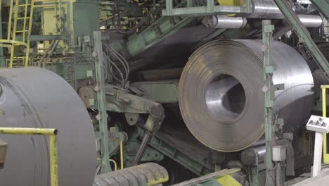 steel coil processing in a rolling mill