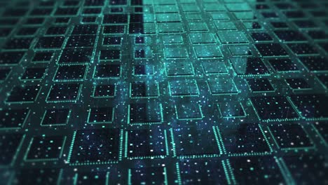 high tech electronic circuit board. electrical signals flowing.