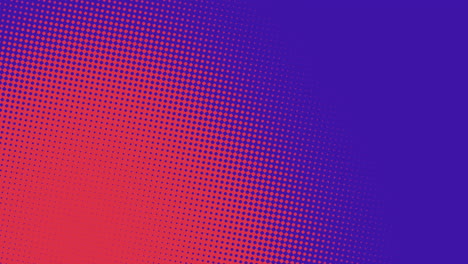 vibrant halftone with red and blue dots on purple background