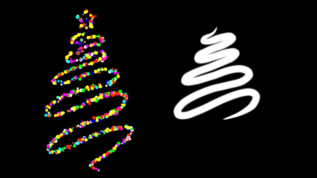 árboles de navidad gráficos de movimiento con fondo nocturno