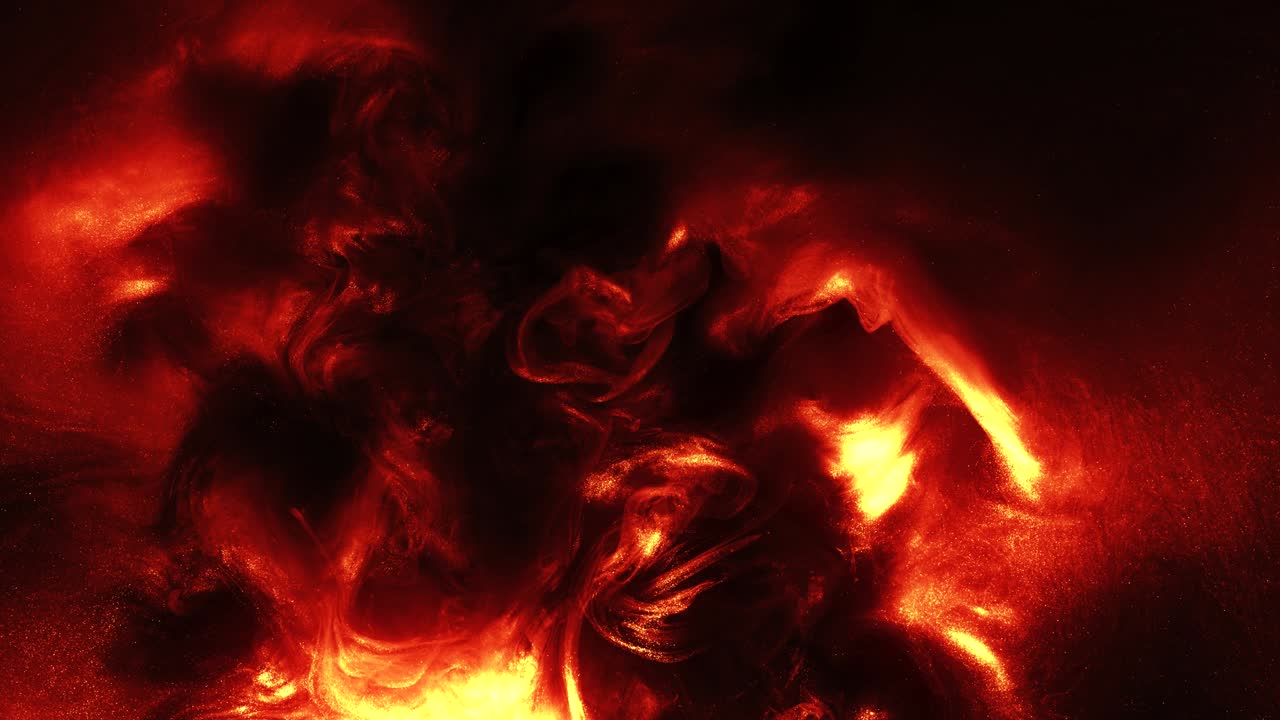 animación de ráfaga de fuego rojo amarillo efecto nube de llama