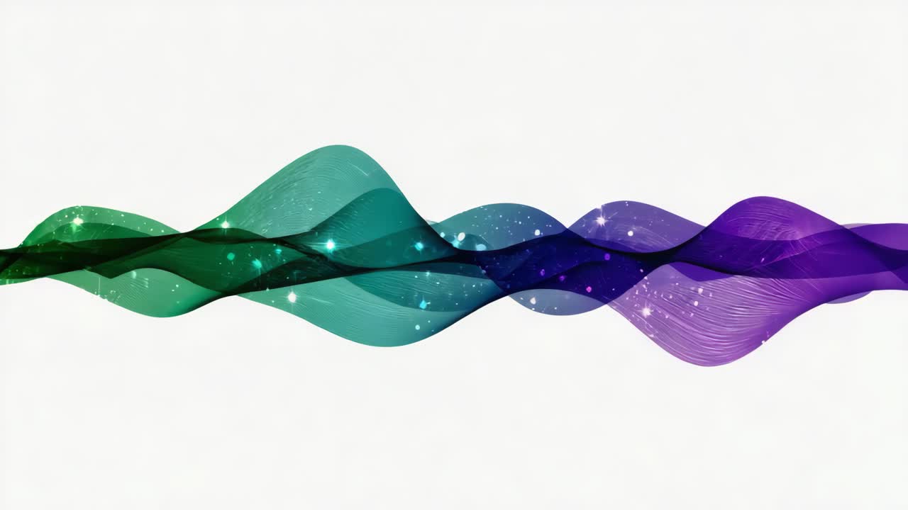 Abstract Wavy Colorful Lines with Sparkles