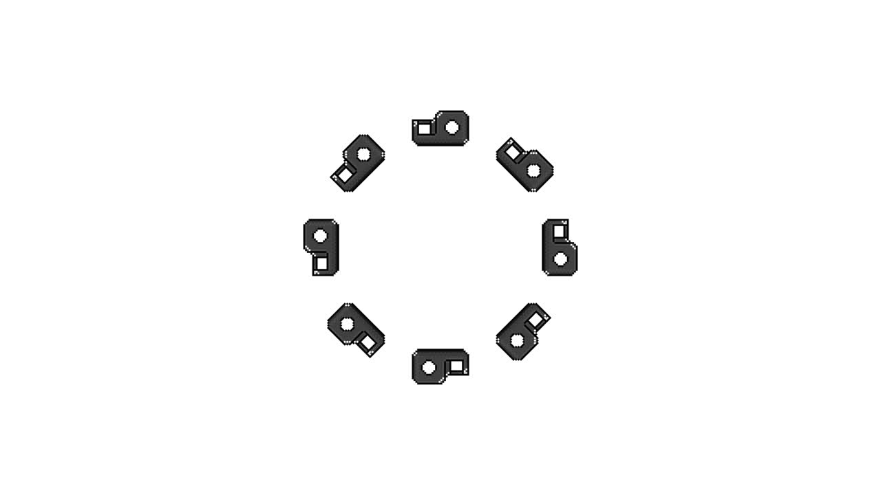 Pixel Art Cellophane Spinning Circle Animated Overlay Transparent 30fps (6)