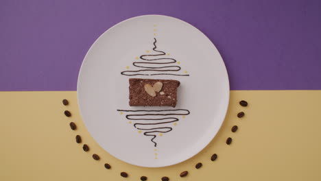 Chocolate Brownie on a Decorated Plate