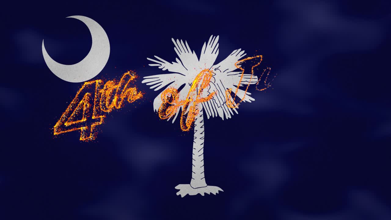 사우스 캐롤라이나 발 배경: 7월 4일 화재 글자, 루프