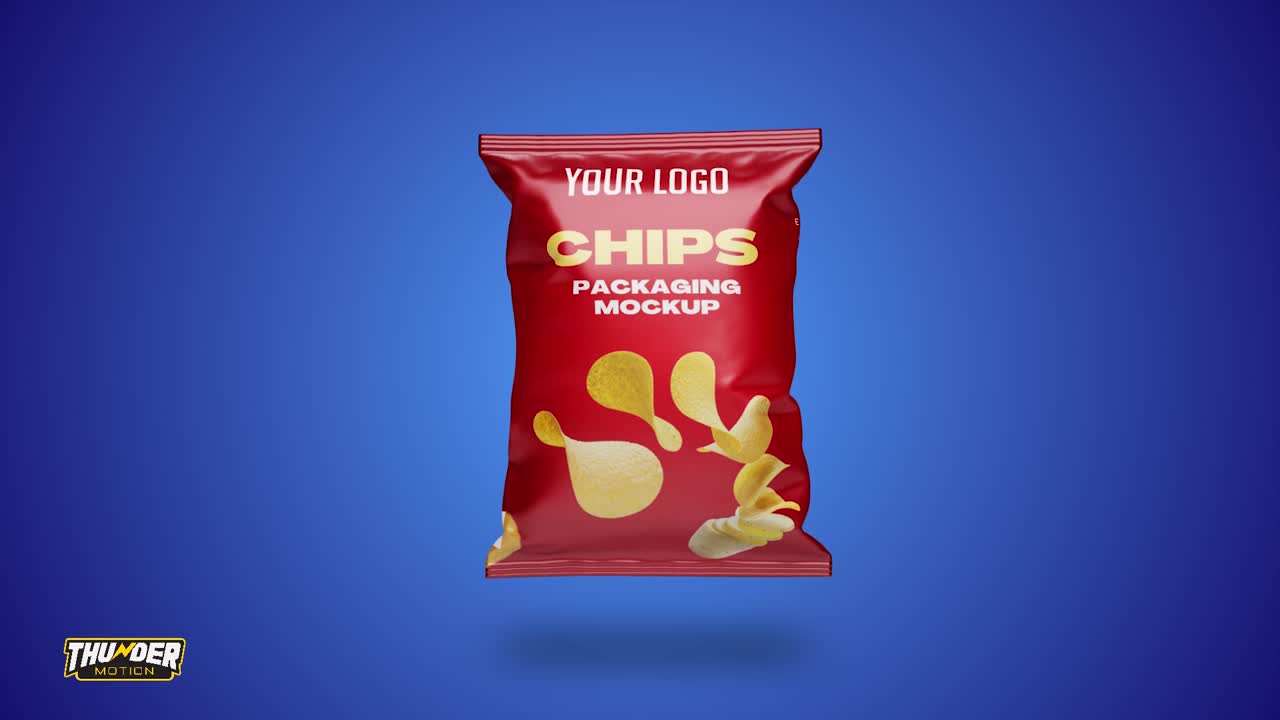 3D Snack Packaging Mockup