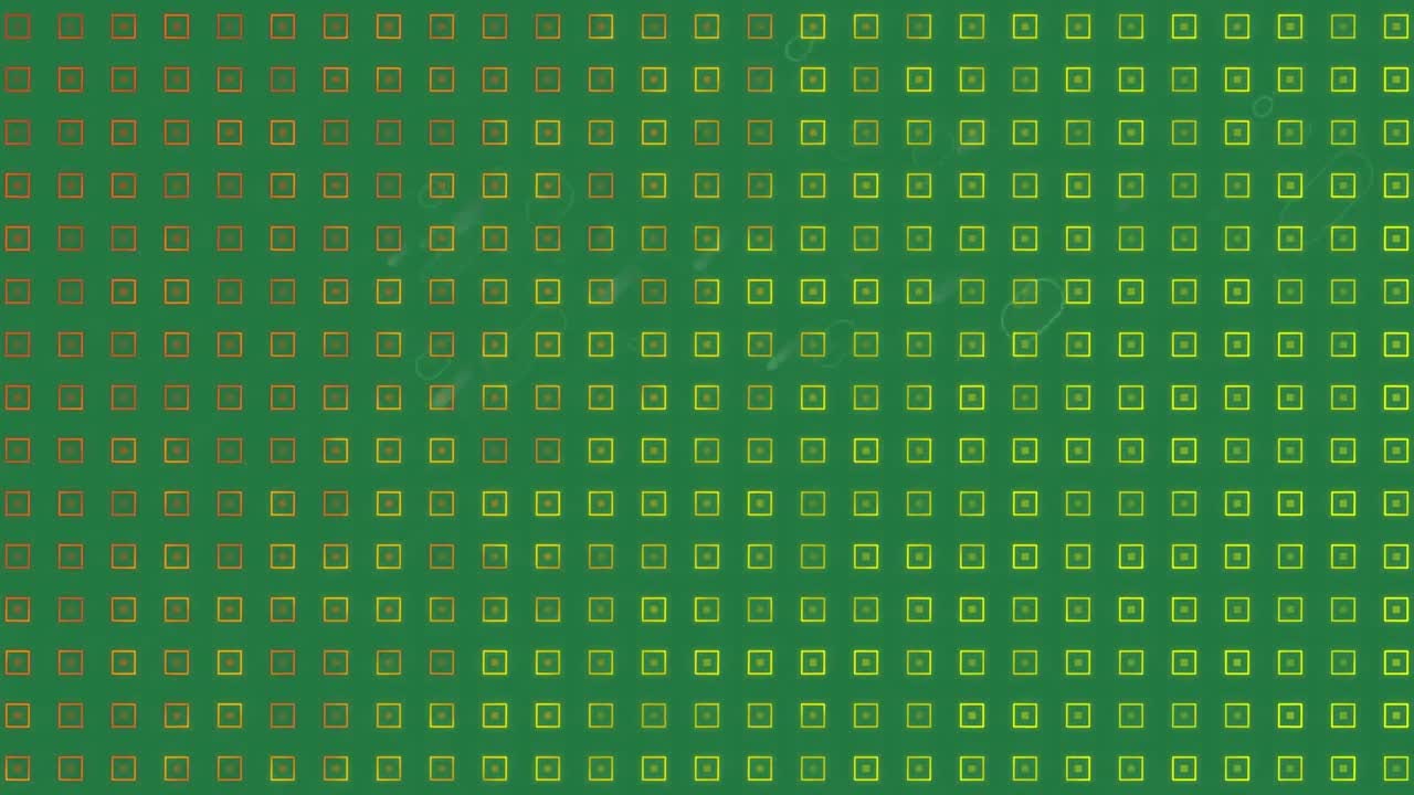 animación de senderos y formas que caen sobre un fondo verde.