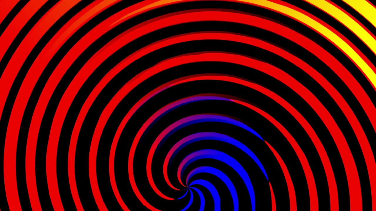 Animated black hypnotic spiral on the red background