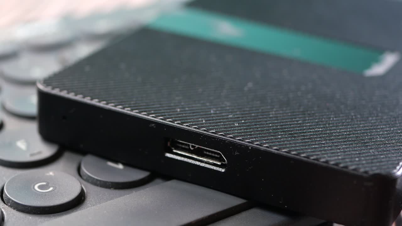 Close-up of an External Hard Drive