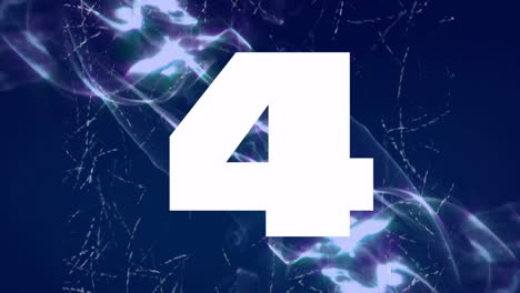 number 5 animation over abstract glowing wave patterns on dark background