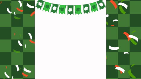 st. patrick's day background with flags and confetti