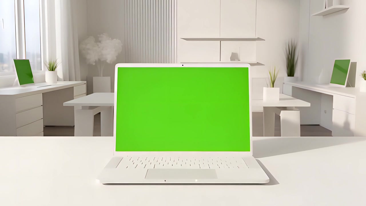 Video Mockup Schermo Verde Laptop 4K