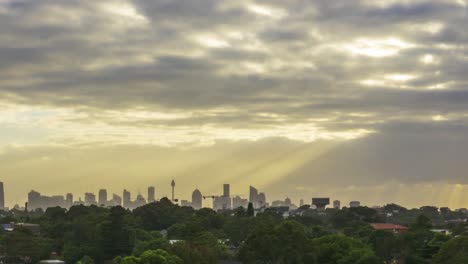 time lapse of sydney cbd from rooftop in dulwich hill