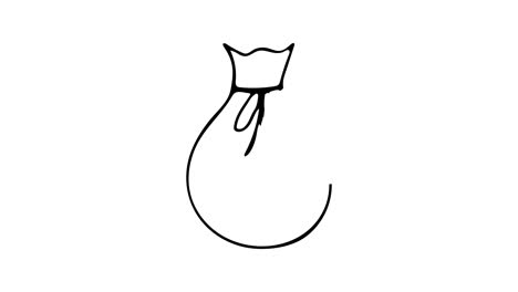 drawing animation of money bag icon. doodle animation of money bag. money bag doodle video