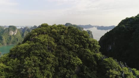 aerial view of tropical halong bay in vietnam