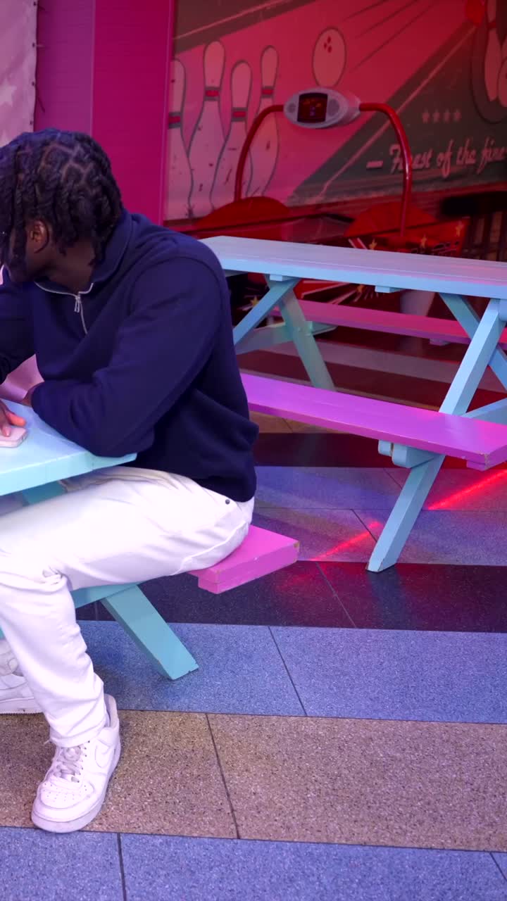 Group of friends socializing at a table