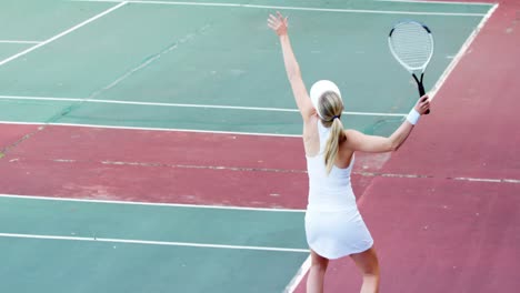 active sportswoman playing tennis