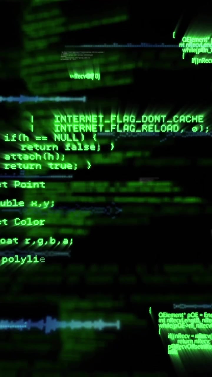 Animation af databehandling på sort baggrund