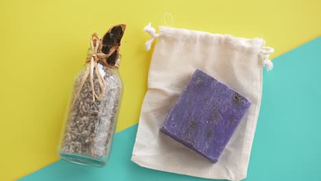 handmade lavender soap with dried lavender and essential oils