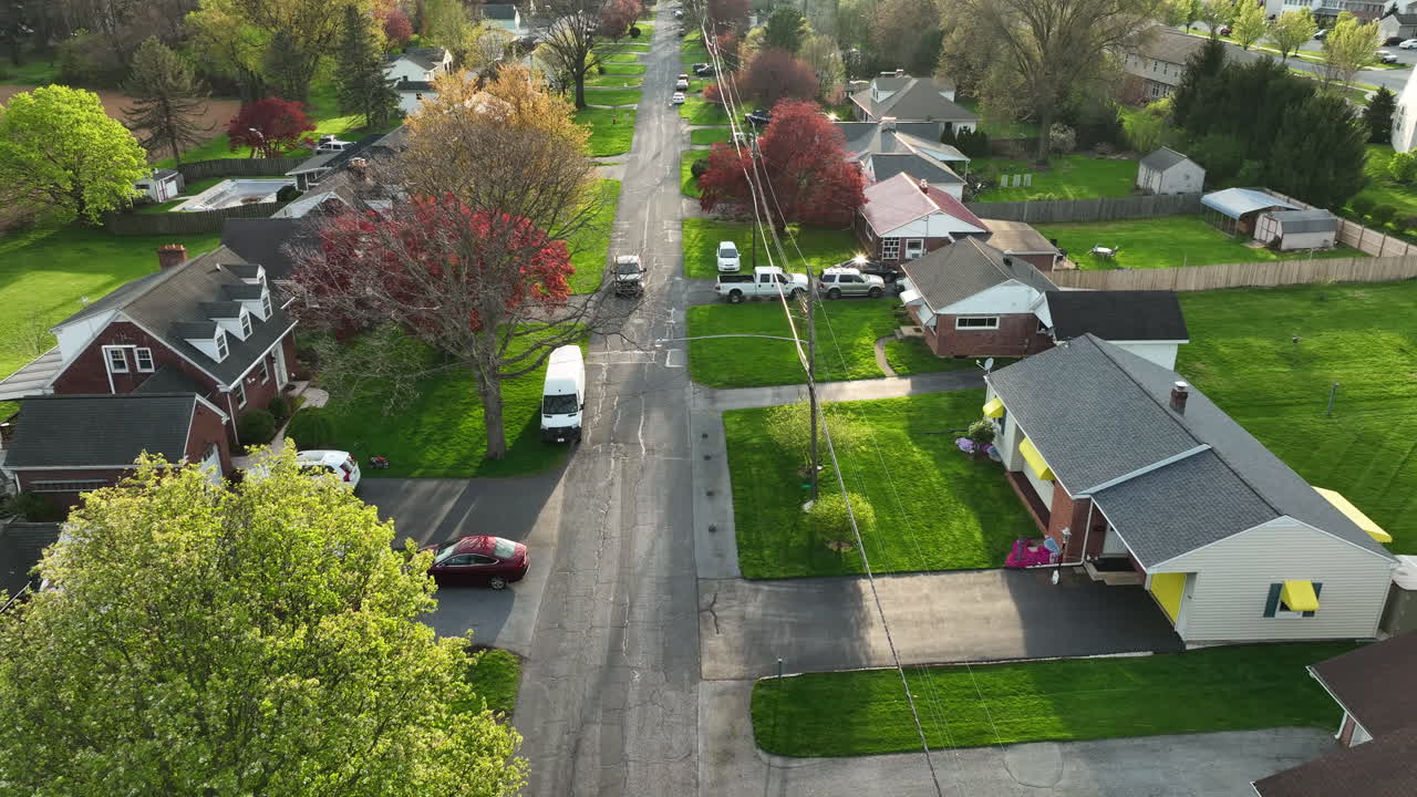 American residential rancher homes in spring season