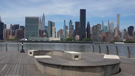 the view of manhatta skyline from the long island city