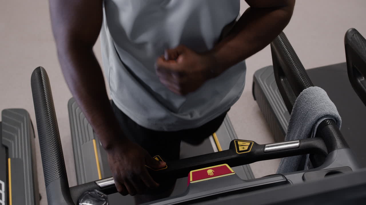 Man Working Out on a Treadmill