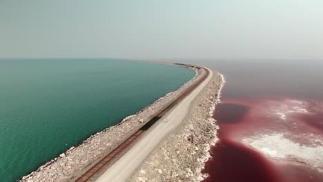 beatiful colors over the great salt lake in utah