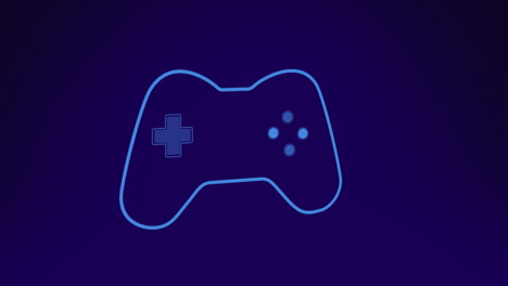 Animación-Del-Teléfono-Gamepad-Parpadeando-Sobre-Fondo-Azul-Oscuro