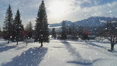 Schnee-Fällt-Auf-Dem-Land