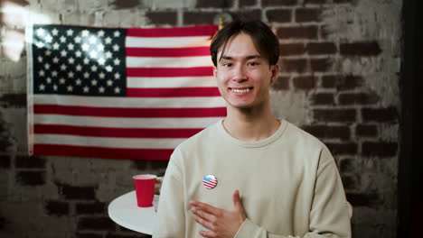 man celebrating 4th of july