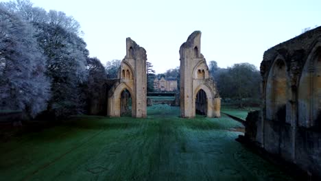 Aerial-shot-of-Glastonbury-Abbey