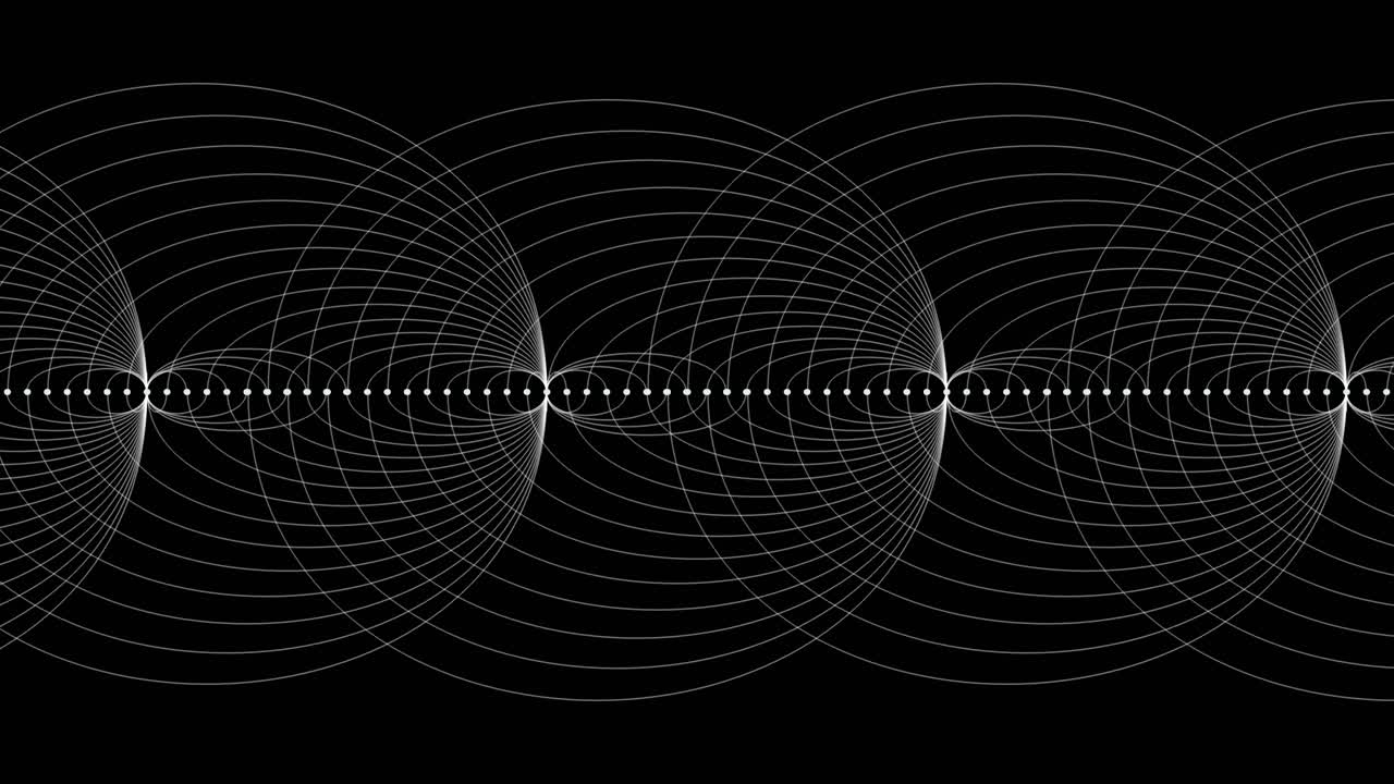 Abstract animation of symmetrical circles expanding and contracting