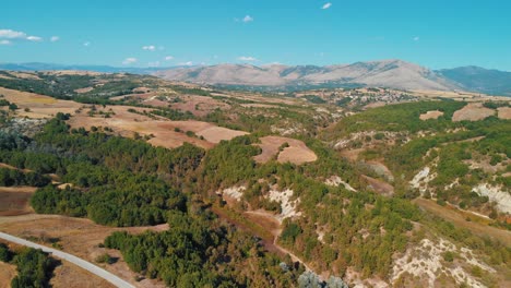 mountain forest ing greece aerial drone shot