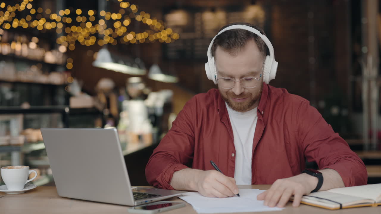 Man working in a cafe