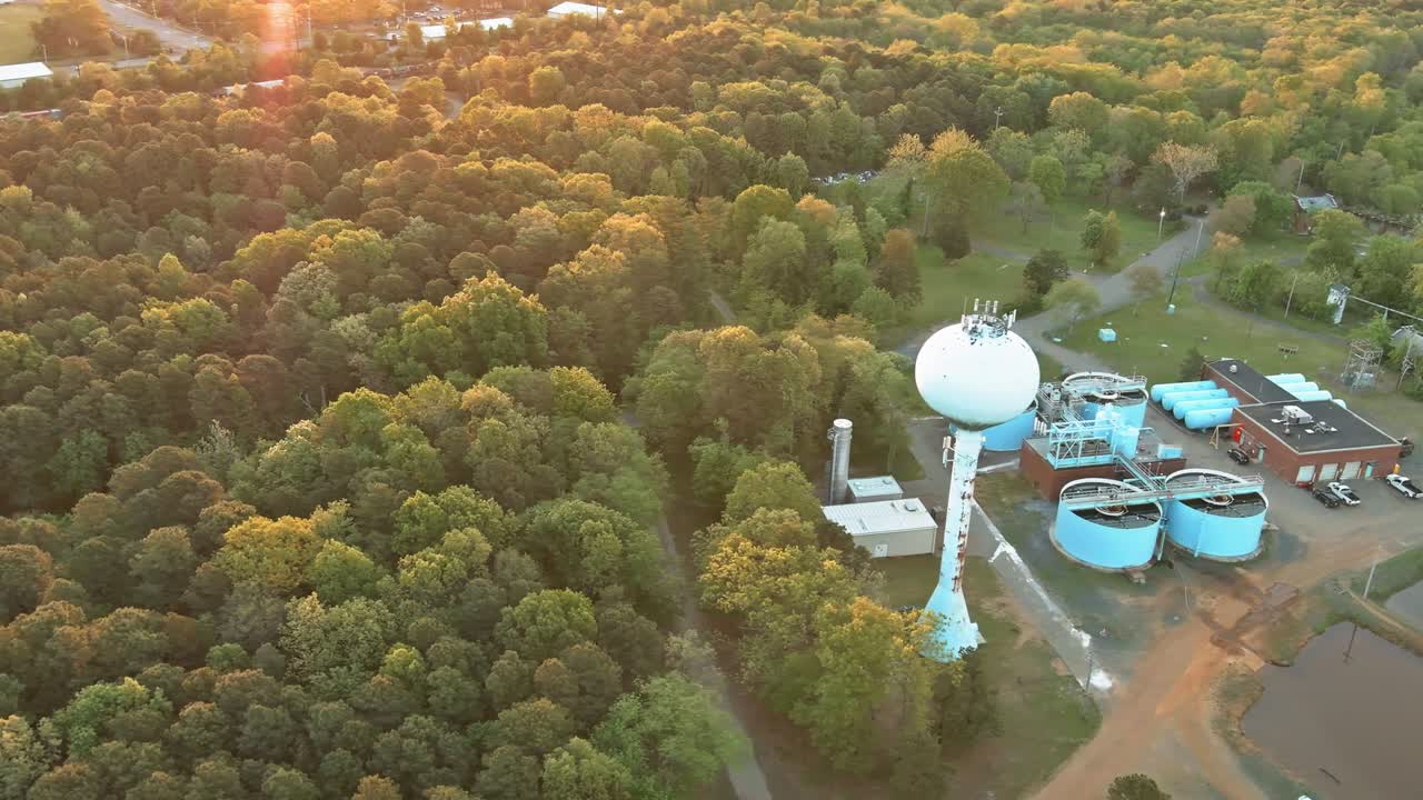Panoramic view of modern urban wastewater treatment plant water purification is the process of removing undesirable chemicals