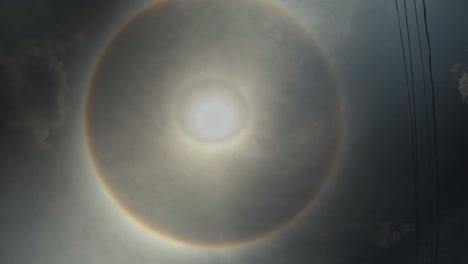 epic time-lapse of a halo around the sun