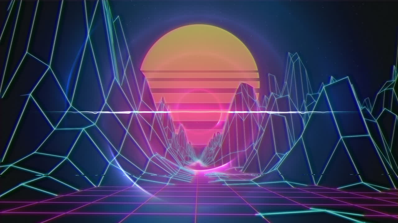Animation of nmetaverse with glowing sun circles