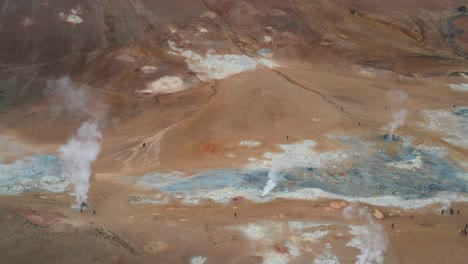 landmannalaugar geothermal field in iceland with drone video moving sideways