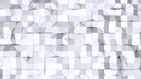 superficie simple de baja poli 3d como entorno fractal. fondo de baja poli geométrico suave de polígonos grises blancos puros. fondo de bucle sin costuras de 4k full hd