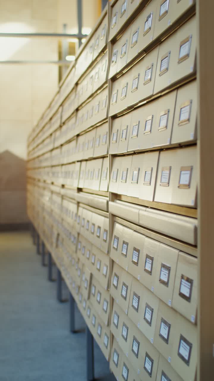 Archive Storage with Card Catalog Drawers
